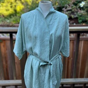 August Silk Light Green Paisley Kimono